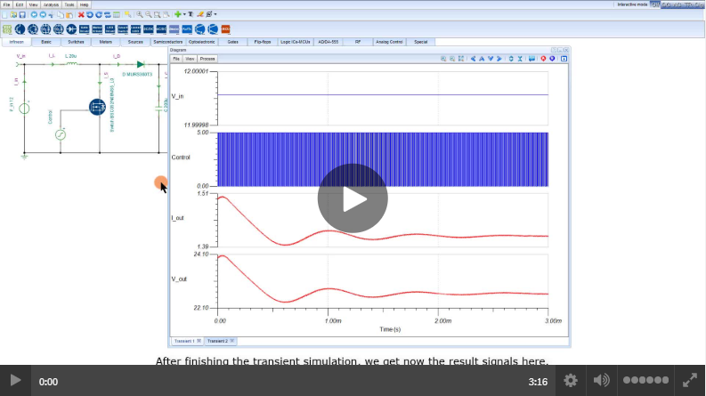 <a href='https://design.infineon.com/tinademo/tina.php?path=EXAMPLESROOT%7CINFINEON%7CApplications%7CIndustrial%7CPower%7C&file=learn_power_boost_24V_ccm_startup.tsc' target='_blank'>Infineon Designer Tutorial 4: How to measure and compare result curves on the diagram window.</a>
							Infineon Designer is a free online SPICE simulator. This tutorial video describes how to do measurement of the simulation results in the diagram window, such as using zoom-in/out to see more details, using cursors to measure the values and comparing result curves from different simulations by overlaying the curves. There are also descriptions on how to change the curve color, how to change the view and how to export the curve data.