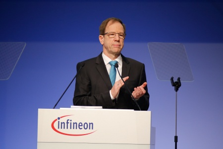 Dr. Reinhard Ploss, Vorstandsvorsitzender der Infineon Technologies AG, bei seiner Rede auf der Hauptversammlung 2017.