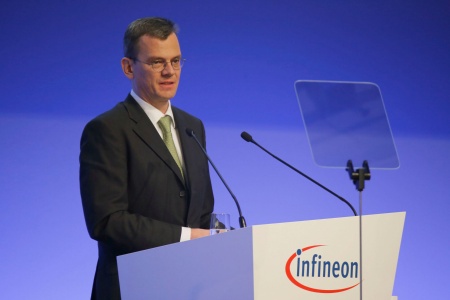 Dominik Asam, CFO of Infineon Technologies AG, during his speech at the Annual General Meeting 2018.